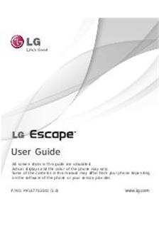 LG Escape P 870 manual. Smartphone Instructions.